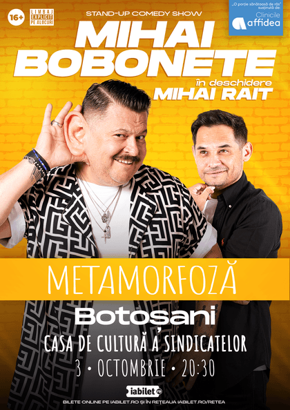 Afișul pentru Mihai Bobonete - Metamorfoză - Turneu National 2026