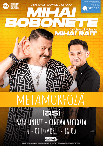 Afișul pentru Mihai Bobonete - Metamorfoză - Turneu National 2026 (EXTRA SHOW)