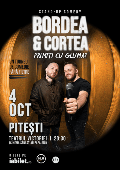Afișul pentru Bordea & Cortea - "Primiți cu gluma?" - 20:30